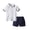 White, variant on Boys Short Sleeve Shirts V Neck Lapel Half Button T Shirts Summer Kids School Uniform Tops with Pocket Size 0-10 Years