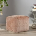 thumbnail image 3 of LR Home Medium Solid Farmhouse Indoor Cube Pouf, Beige, 18" x 18" x 18", 3 of 6