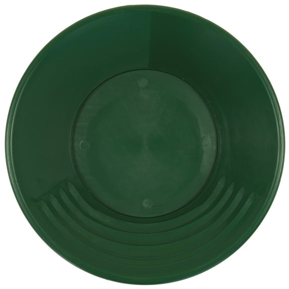 TerraX 14” Plastic Gold Pan with Ridges, Made in USA – Gold Panning Tool for Prospecting (Green)