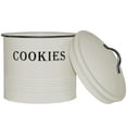 Blue Donuts Decorative Cookie Storage Canister, Ivory Cookie Jar with