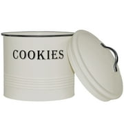 Blue Donuts Tin Cover, Ivory Cookie Jar