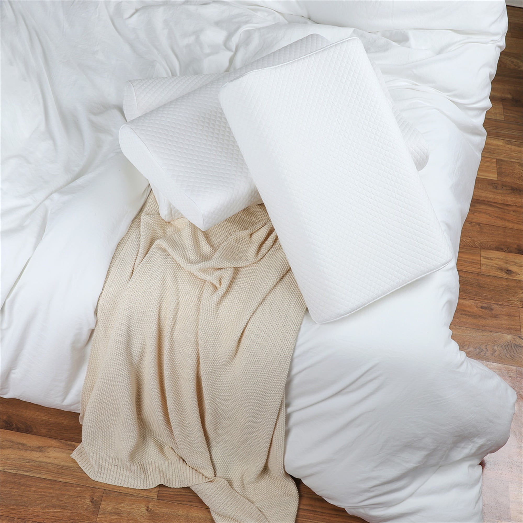 Contoured Memory Foam Pillow Hotel Bed Home Back Support