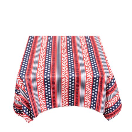 Americana  52 x52  vinyl flannel backed tablecloth