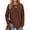 A Caramel, variant on UVN Sweatshirts for Women Casual Long Sleeve Shirts Loose Fit Pleated Front Crewneck Tunic Tops