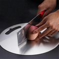 thumbnail image 5 of Steel Chopping Board for Kitchen Stainless Dough Rolling Board Double-Sided Round Steak Thawing Metal Board+Handle 30cm, 5 of 5