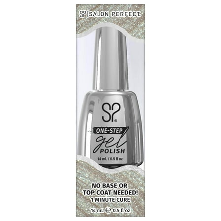 Salon Perfect One Step Gel, Moon Beam, Silver Nail Polish, 0.5 fl oz