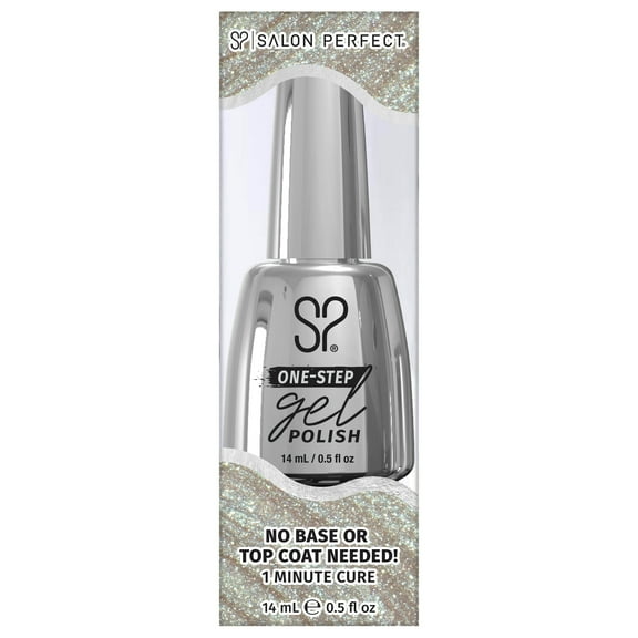 Salon Perfect One Step Gel, Moon Beam, Silver Nail Polish, 0.5 fl oz