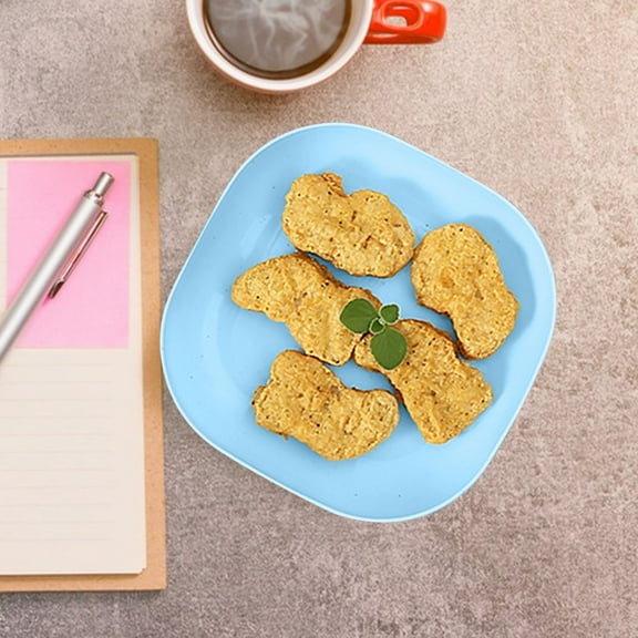 Salad Plates under $5! kkbbma Square Plates, Unbreakable Tableware for Noodle Rice Fruit Cereal Dessert Salad, Dishwasher Microwave Safe Dinnerware