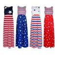 thumbnail image 4 of Robe d'Été Décontractée pour Femme avec Drapeau Américain, Robe Maxi Taille Haute, Robe de Plage 2TG, 4 of 8
