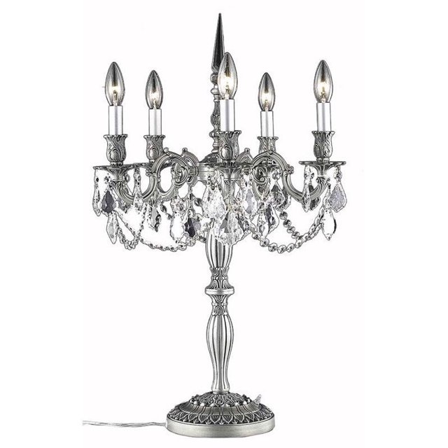 Elegant Lighting Rosalia 28" 5 Light Spectra Crystal Table Lamp