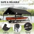 thumbnail image 3 of Kimunuk 10' x 20' Canopy Replacement Cover, Outdoor Portable Carport Replacement Canopy with Ball Bungees for Car Garage Shelter Tent Party Tent, Gray ,Frame is Not Included, 3 of 6