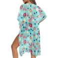 thumbnail image 5 of HELLHERO Polyester Bathing Suit Cover Up for Summer Long Free Size Long Kimono Cover Ups for Swimwear Women Fruit Floral Pattern, 5 of 6