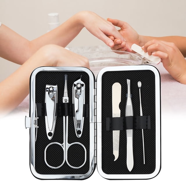 Juego de cortaúñas, juego de manicura de 6 piezas, cortaúñas, cortaúñas, rendimiento sólido