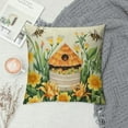 thumbnail image 2 of COMIO Summer Honey Bee Floral Pillow Covers Farmhouse Bee Decor Throw Pillows Yellow Pillows Case Decorative for Home, 2 of 5