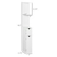 thumbnail image 3 of Bathroom Storage Cabinet, Kleankin Tall Linen Tower with Doors & Shelves - White, 3 of 9