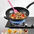 thumbnail image 4 of Juego de espátulas de silicona resistentes al calor, silicona antiadherente, diseño ergonómico para cocinar y hornear en la cocina, 3 piezas en color rosa, utensilios de una sola pieza sin costuras, 4 of 6