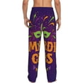 thumbnail image 3 of Goofa Mardi Gras2 Printed Soft Pajama Pants for Men, Wide Leg Comfy Casual Lounge Yoga Pants-Small, 3 of 9
