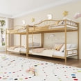 thumbnail image 3 of Eastvita Twin Over Twin Metal Bunk Bed with Ladder/Guardrails - Heavy - Duty/400 Lbs Capacity - No Box Spring Needed - Simple Assembly - Gold - Stylish Space - Saving Design, 3 of 6