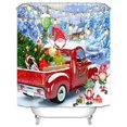 thumbnail image 3 of 72" x 72" Merry Christmas Shower Curtain, Red Truck and Gifts Shower Curtain with Hooks, Winter Santa Claus Xmas Gifts Curtains for Christmas Decor Red Truck, 3 of 6