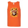 thumbnail image 2 of Lion With Sunglasses Animal Lover Mens Graphic Tank Top, Orange, Medium, 2 of 3