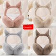 thumbnail image 2 of Orejeras plegables cálidas y frías de invierno para mujer, lindas orejeras de peluche de elfo, calentadores de orejas para estudiantes, 2 of 5