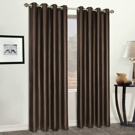 Faux Leather 52 X 84 Window Curtain Panel Brown Walmart Com