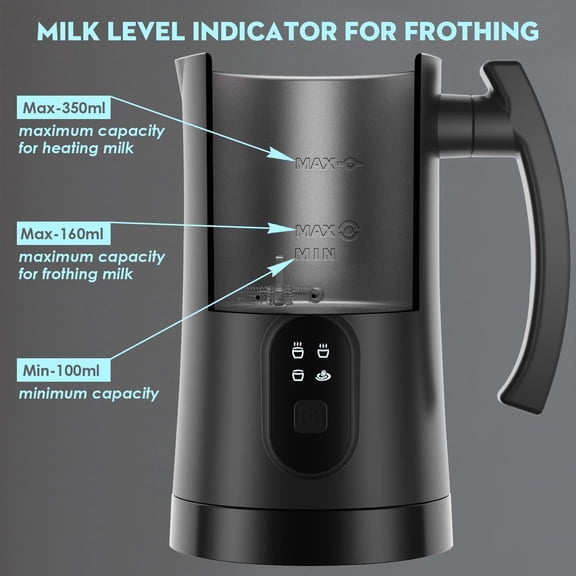 Electric Milk Frother, 4 in 1 Milk Steamer, 11.8oz/350ml Automatic Warm and Cold Foam Maker for Coffee,Latte, Cappuccino, Macchiato, Hot Chocolate