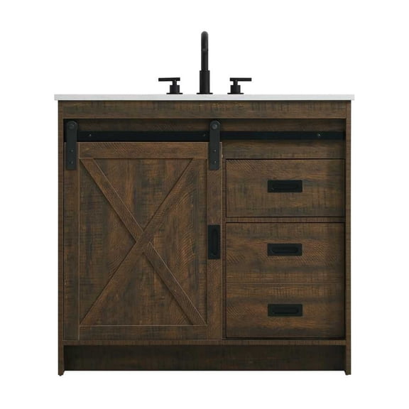 Elegant Kitchen and Bath Austin 36 inch Single Bathroom Vanity in Expresso