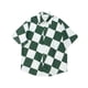 thumbnail image 1 of Camisa a cuadros con botones y cuello, camisa holgada informal de manga corta para hombre, camisa holgada informal con botones, artesanía superior, 1 of 9