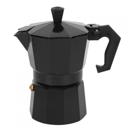 

300ML 6‑Cup Capacity Aluminum Coffee Machine Moka Pot Accessories for Office Home UseBlack