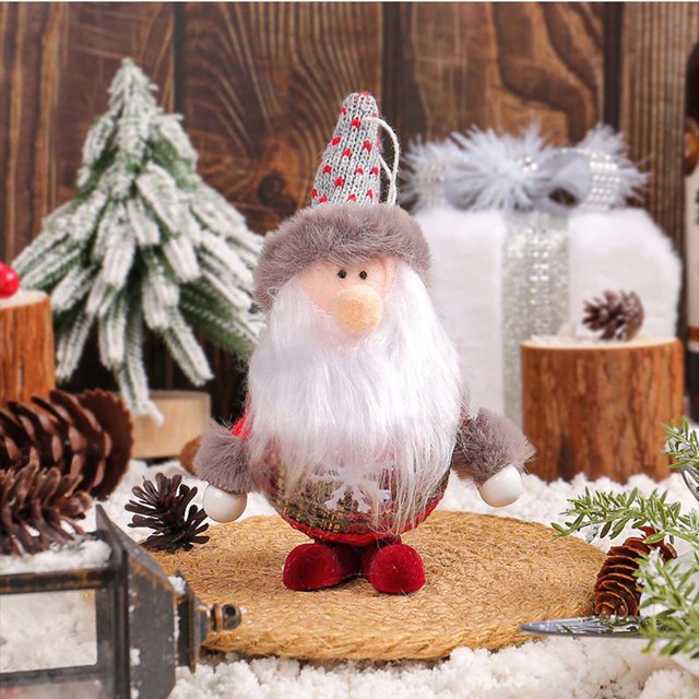 Muñeco de Papá Noel Fiudx Decoración de Pie Árbol de Navidad Gnomo Colgante Pequeño