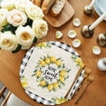 thumbnail image 2 of Summer Lemon Round 13 Inch Placemats Set of 2, Yellow Botanical Checkered Farmhouse Buffalo HeatResistant Non Slip Place Mats for Dining Table, Wipeable Braided Kitchen Table Mats for Housewarming, 2 of 9