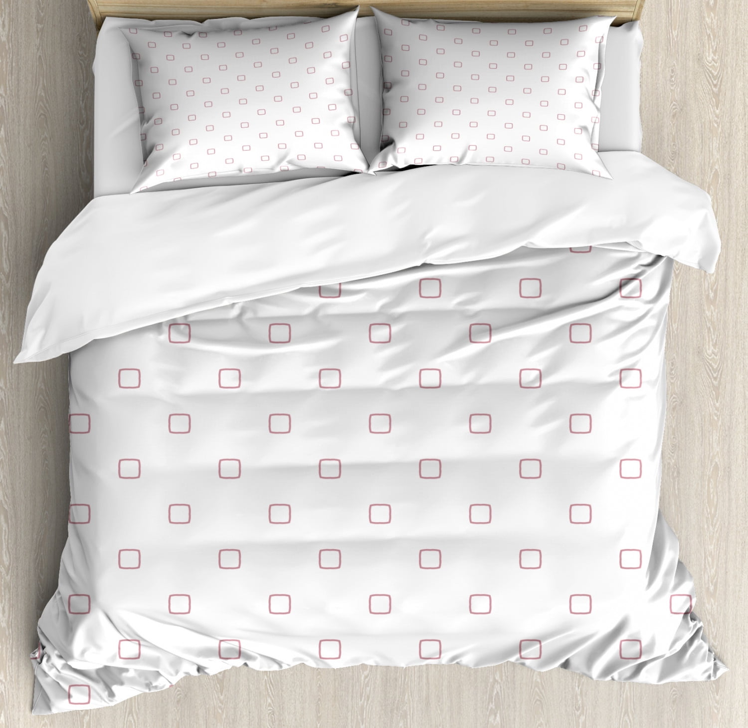 Minimalist Duvet Cover Set King Size, Continuous Geometrical Squares ...
