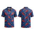 thumbnail image 2 of Mfakffe Hawaiian Mens Golf Shirts Casual Short Sleeve Polo Shirt Summer Big and Tall Collared Top Comfortable Cotton Tee (Yellow, 2XL), 2 of 5