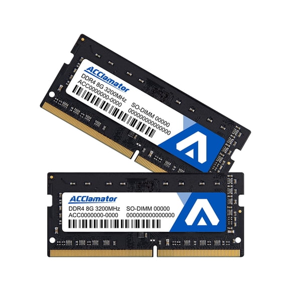 Acclamator DDR4 16GB Kit (2x8GB) 3200MHz PC4-25600 CL22 1.2V Unbuffered Non-ECC SODIMM 260-Pin Laptop Notebook PC Computer Memory Module Ram Upgrade