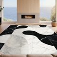 thumbnail image 2 of Design&I 8'x10' Washable Area Rug Floorcarpet Abstract Swirl Brushstroke Neutral Monochrome Accessories for King Size Bedroom, Under Bed, Sleek Flatweave Pet Friendly, 2 of 7