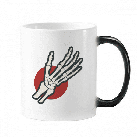 

Human Illustration Hand Bone Joint Changing Color Mug Morphing Heat Sensitive Cup With Handles 350ml