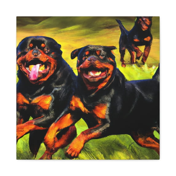 Watchful Rottweiler Guard - Canvas