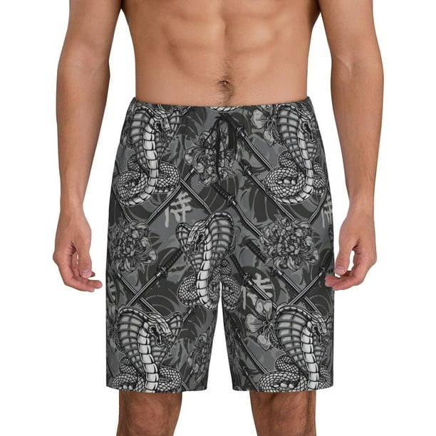 Fotbe Snake Pantalones Cortos de Pijama para Hombre, Ropa de Dormir, Pantalones de Pijama Cortos para Hombre-Medium