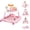 Pink, variant on 5 in 1 Anti-Rollover Foldable Baby Walker, 5 Adjustable Height Toddler Learning Walking Chair with Detachable Musical Toy, Anti-Fall Safe Infant Activity Walker - White