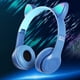 thumbnail image 1 of Auriculares inalámbricos Yotijar con de gato Estéreo RGB Luz inconfundible Orejeras suaves Reproductor de MP3 para videojugador Teléfonos azul, 1 of 10