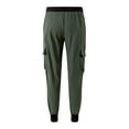 thumbnail image 6 of Rvwovn Men's Skinny Tapered Joggers, Side Pockets Cargo Sweatpants with Drawstring Casual Jogging Wear, 6 of 7