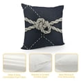 thumbnail image 4 of Decorative Throw Pillow Covers Nautical Rope Pattern Endless Navy with White Fishing Net and Marine Knots on Dark Blue Trendy Maritime Style Pillow Case for Sofa Couch Bed Car, 4 of 5