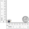 thumbnail image 3 of Gem Stone King 10K White Gold Blue Sapphire Morganite Peach and White Lab Grown Diamond 3 Stone Engagement Ring for Women (2.84 Cttw, Gemstone Birthstone, Size 6), 3 of 5