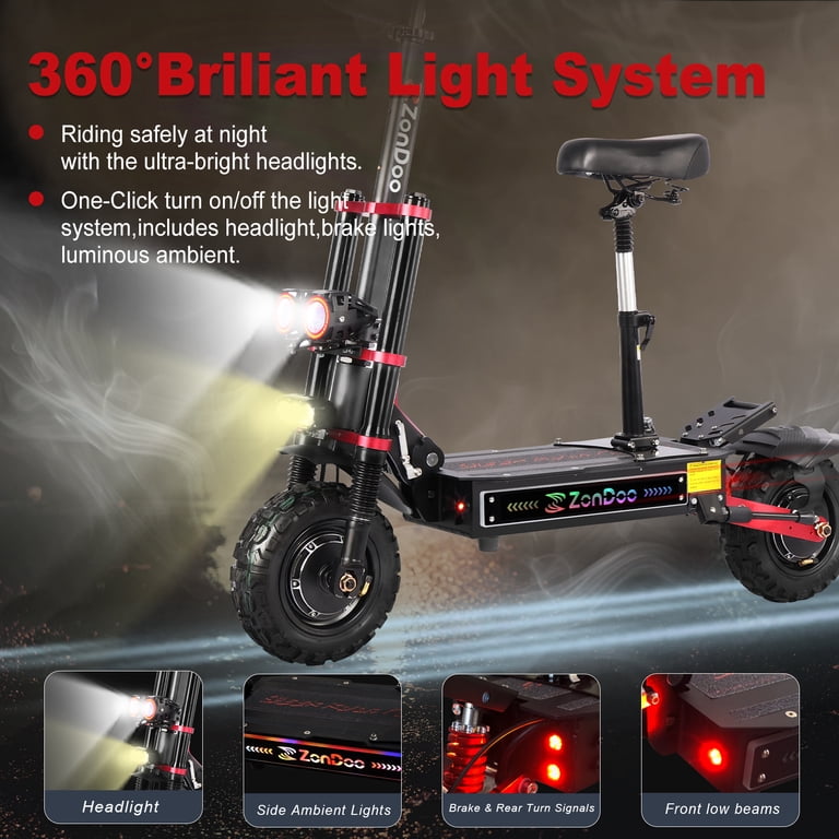 ZonDoo ZO03 Plus Adult Electric Scooter, 6000W, 58 MPH, 60 Mile