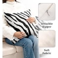thumbnail image 4 of Zebra Stripes Pillowcase 20x20 Set of 2 Black and White Animal Print Stripe Throw Pillow Covers Square Cotton Blend Cushion Covers Home Decor for Sofa Bedroom, 4 of 4