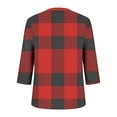 thumbnail image 4 of Plus Size Women's Casual Printed 3/4 Sleeve V-Neck Blouse Shirt Top Fashionable and Comfortable Loose Fit Tunic for Women | CSEONE,Red XL, 4 of 8