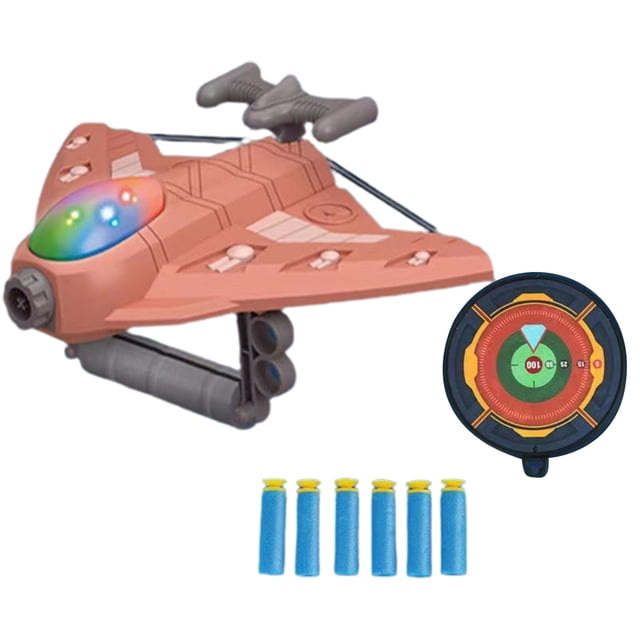 Juego De Disparos Juguete Catapulta Avión Juguete Portátil Eva Luces Apuntar Juguete De Tiro Para Niños De 3 Años Y Más Yuarrent FN007059-02