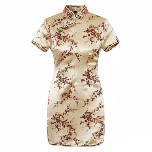 Tenue de Cour pour Femmes Robe d'Étiquette par Cheongsam à Manches Courtes Performance pour Usage Quotidien
