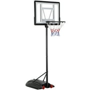ZENY Height Adjustable 7.2 -9.2FT Metal Frame Basketabll Hoop System, Black